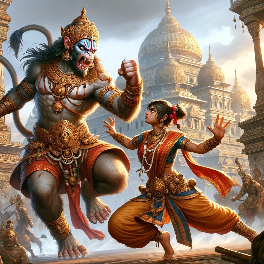 Hanuman Stopped by a Rakshasi